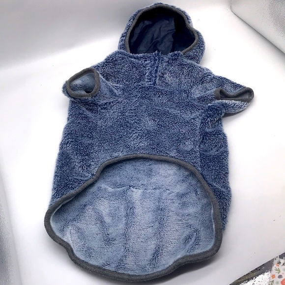 Top Paw Size Large Dog Navy Fleece w/Hood & Pocket Pullover
